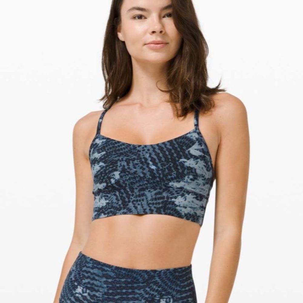 Lululemon Flow Y Bra Long Line Nulu Indigo Lace Starlight Multi